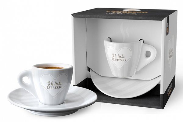 Espresso-Set Espresso-Tasse "Ich liebe Espresso", la vida-Geschenk für Dich