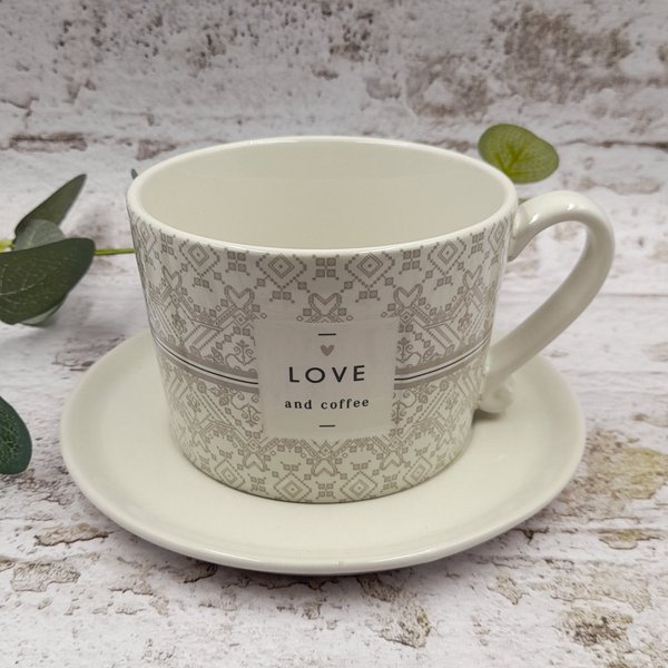 Große Tasse "Love and coffee", Bastion Collections