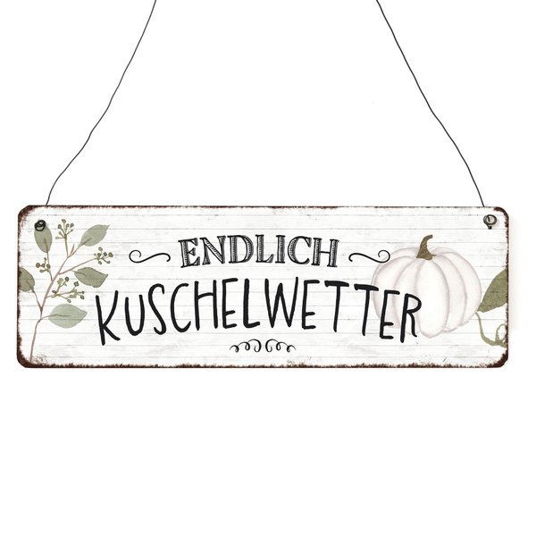 Schild, Holzschild "Endlich Kuschelwetter", Interluxe