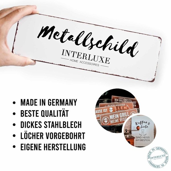 Schild, Metallschild "Endlich Kuschelwetter", Interluxe