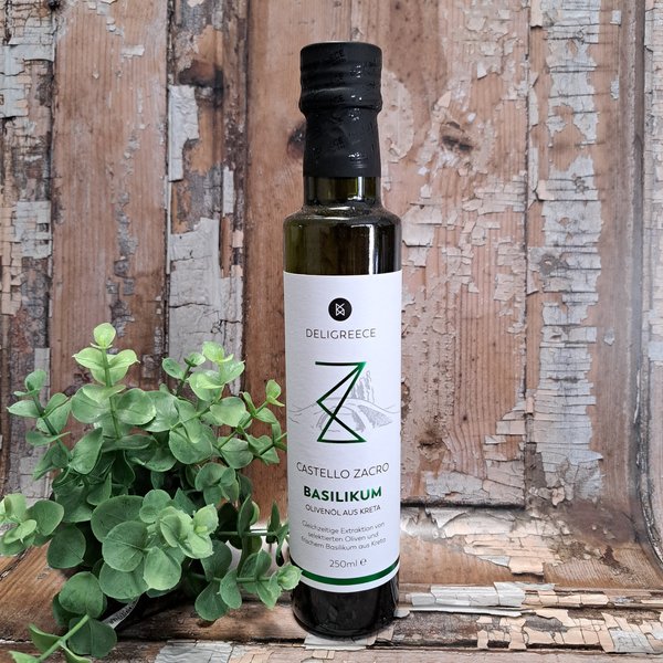 Castello Zacro Basilikum-Olivenöl von DELIGREECE